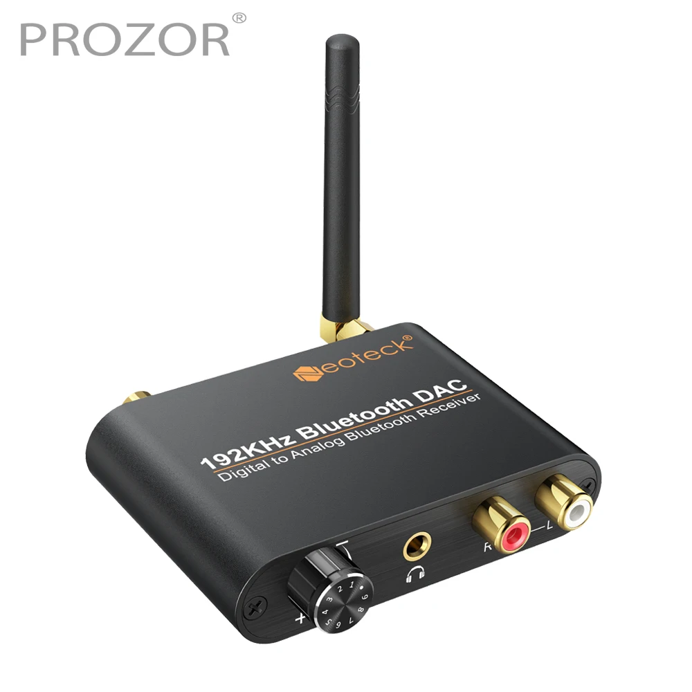 

192 кГц Bluetooth-совместимый DAC коаксиальный Toslink цифровой аналоговый стерео L/R RCA 3,5 мм аудио конвертер с регулятором громкости