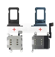 original dual sim card reader flex cable for iphone 12 pro max sim card tray slot holder adapter socket connector replacement