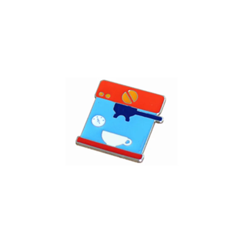 Fashion Enamel Brooch Hand Blunt Pot Of Mocha Coffee Pot Cup Powdered Filter Coffee Machine Pin Badge Xionghua Alloy