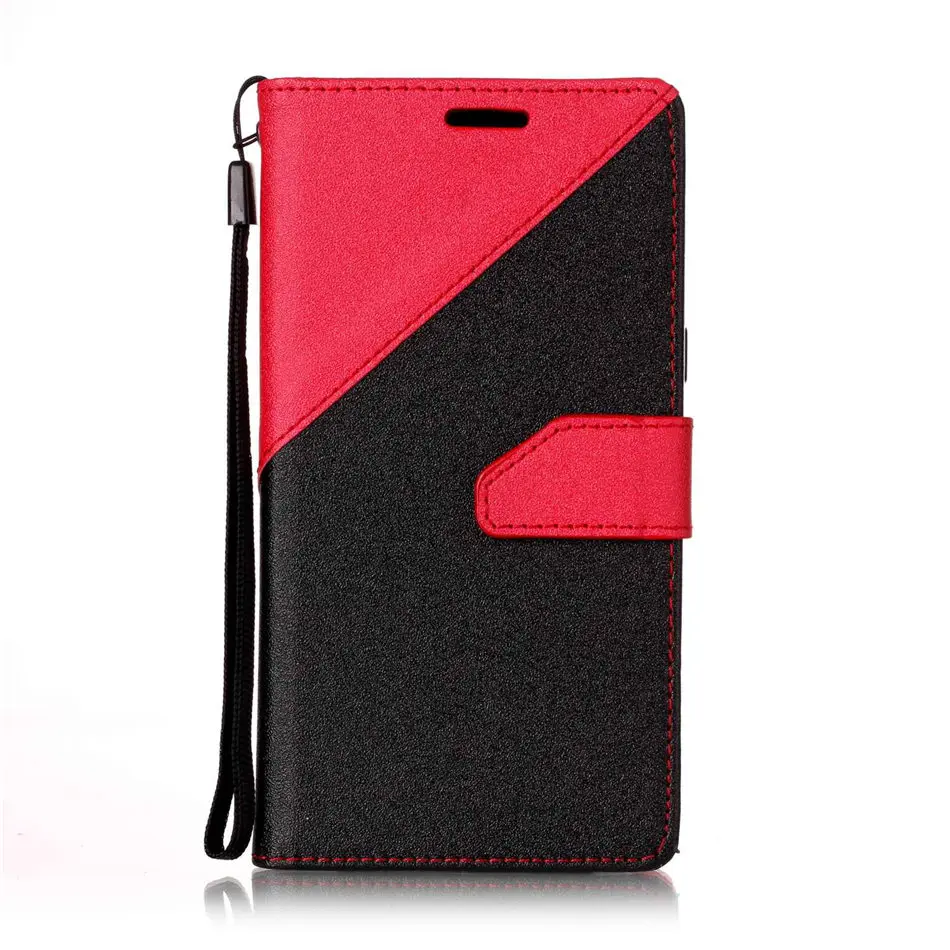 Red Матовый чехол-кобура из кожи с откидной крышкой Fundas для iPhone X, XS, 7, 8, 6 S, 6 Plus, 5, 5S, SE, контрастный цвет, милый чехол с отделением для карт P09E - Цвет: Red