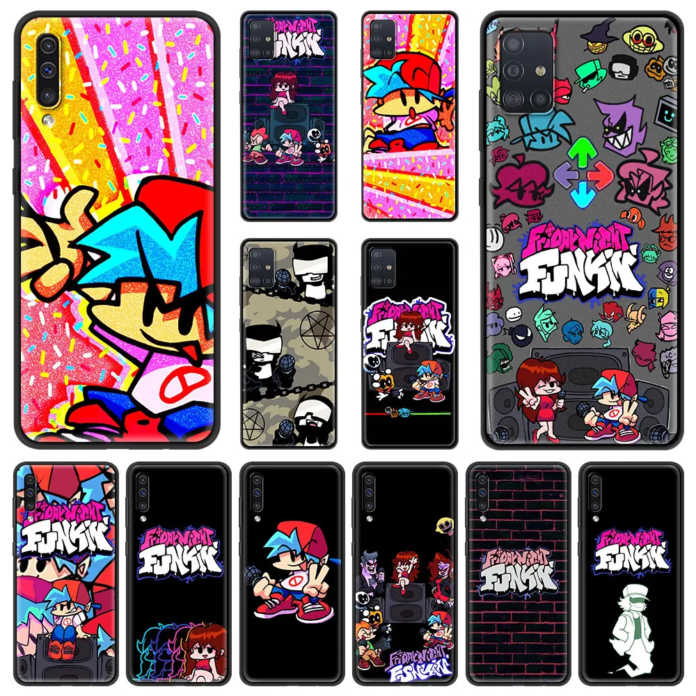 Friday Night Funkin Cool Cute Phone Case for Samsung Galaxy A51 A71 A21S A12 A11 A31 A52 A41 A32 5G A72 A01 A22 Soft Black Cover