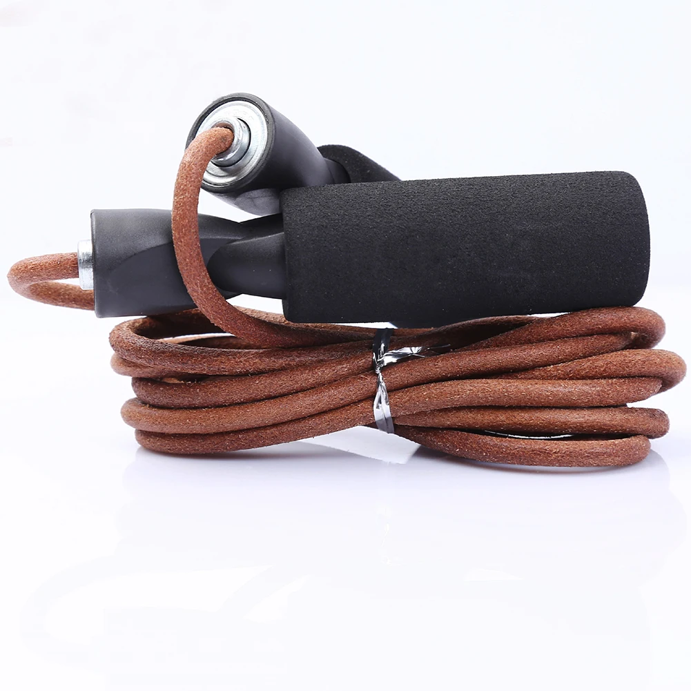 

Fitness Equipment PU Leather Jump Rope Non Slip Handle Boxing Adult Lose Weight Adjustable Length Aerobic Exercise Bearing