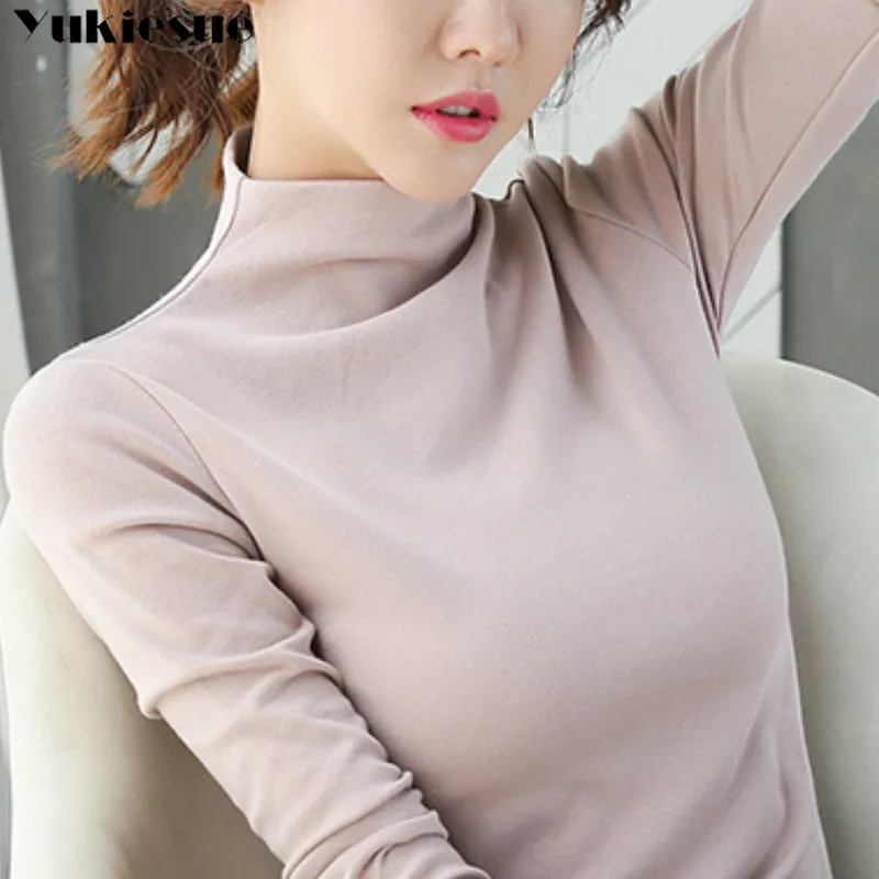 

Tee Shirt Femme T Shirt Women Long Sleeve Cotton Tshirt turleneck Clothing Womens Tops 2020 Big Size T-Shirt Camisetas Mujer