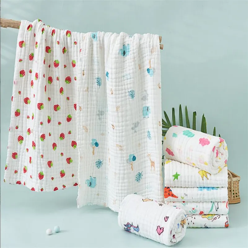 Детское муслиновое Хлопковое одеяло для сна 6 слоев 105x105 см | Мать и ребенок