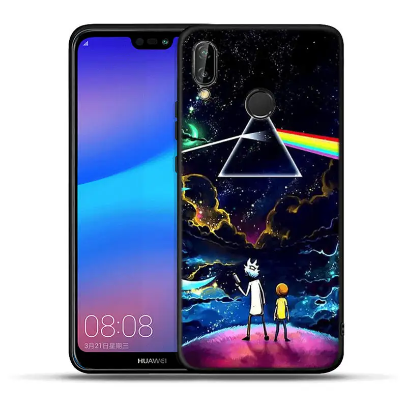 Черный силиконовый мягкий чехол Rick and Morty для huawei mate 20 10 P30 P20 Pro P10 P9 P8 Lite P Smart