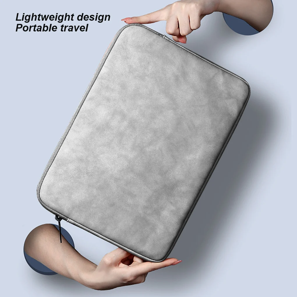 

Laptop Sleeve Case Leather Waterproof Notebook Bag Zipper Shock-proof Computer Case For HP DELL Universal Notebook,13/15/15.6 In