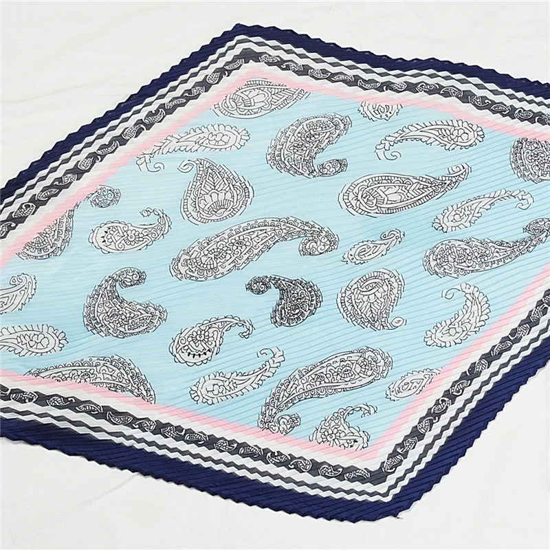 Модный плиссированный шарф хиджаб женские шелковые ощущения квадратные