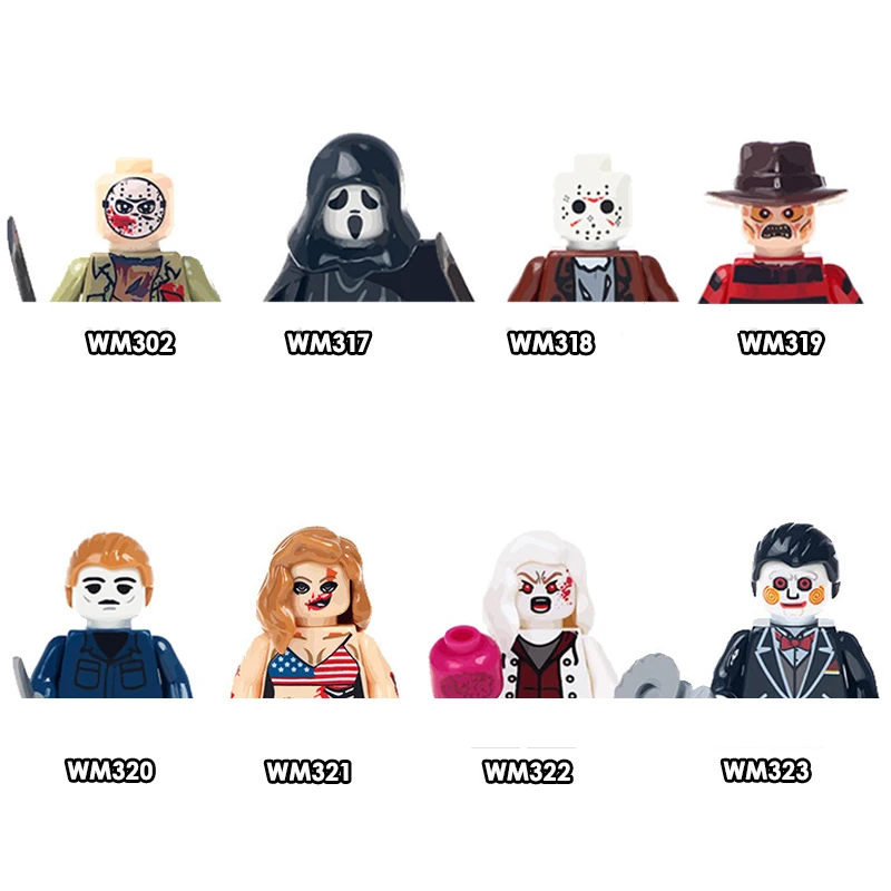

WM6075 WM6101 WM6102 Halloween Horror Movies Series Building Blocks Action Figure Toys MOC For Children Halloween Gifts
