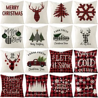 christmas pillowcase beautyful linen cushion cover sofa cushion decoration lattice pillowcase christmas decorations for home