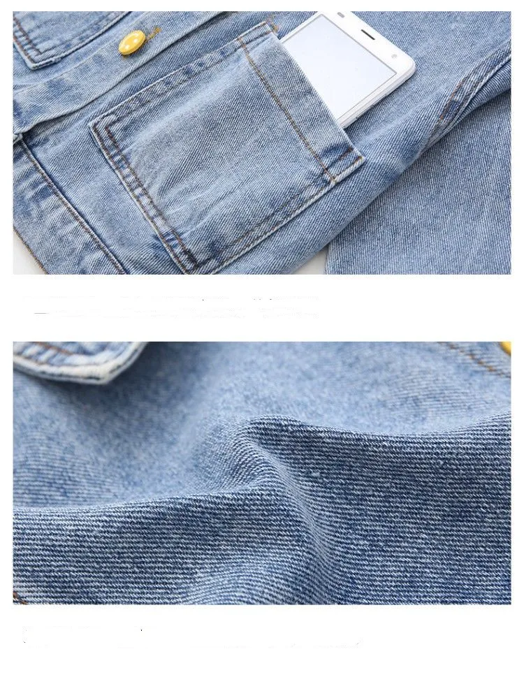 

Kids Denim Jackets For Girls Baby Coats 2021 Autumn New Fashion Child Kids Outwear Jeans Jackets Girl Coats