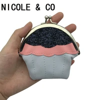 nicole co girl mini coin purse women pu leather fashion metal frame original new small wallet sequin cute change money key bag
