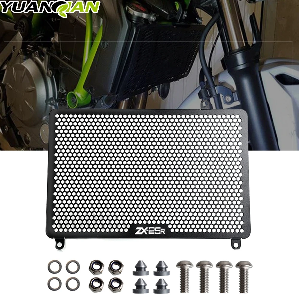 

New Motorcycle Black Radiator Grille Guard Cover Fuel Tank Protection Aluminum For Kawasaki Ninja ZX-25R ZX25R ZX 25R 2020-2021