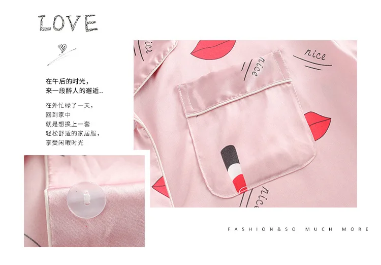 

New summer ladies pajamas short sleeve shorts two-piece suit women ice silk casual cardigan home wear sleepwear set