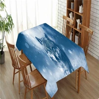 3d tablecloth wolf pattern waterproof polyester table cloth rectangular coffee table set mat home decoration