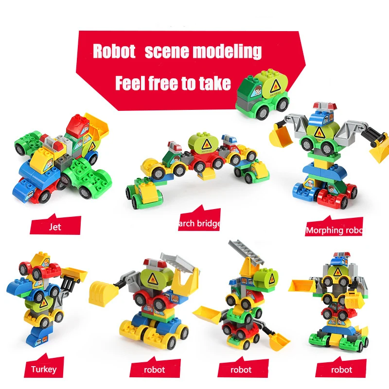 Строительные блоки Legoly Duploed городская серия комбинированный автомобиль DIY