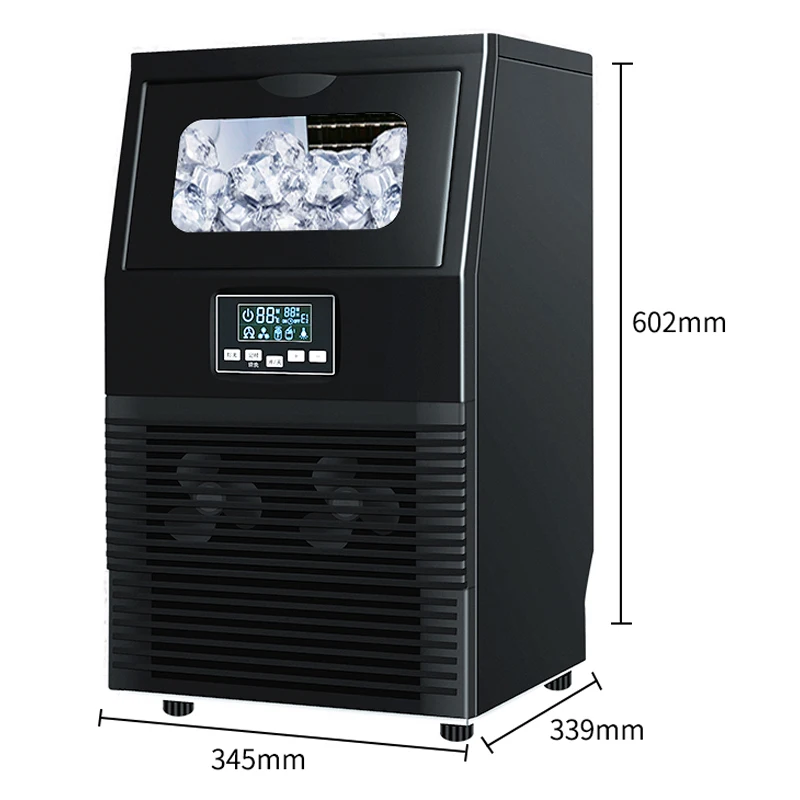 

24H ice out: 40KG ice maker commercial milk tea shop, small and large bar, automatic cube ice making machine HZB-40F/A