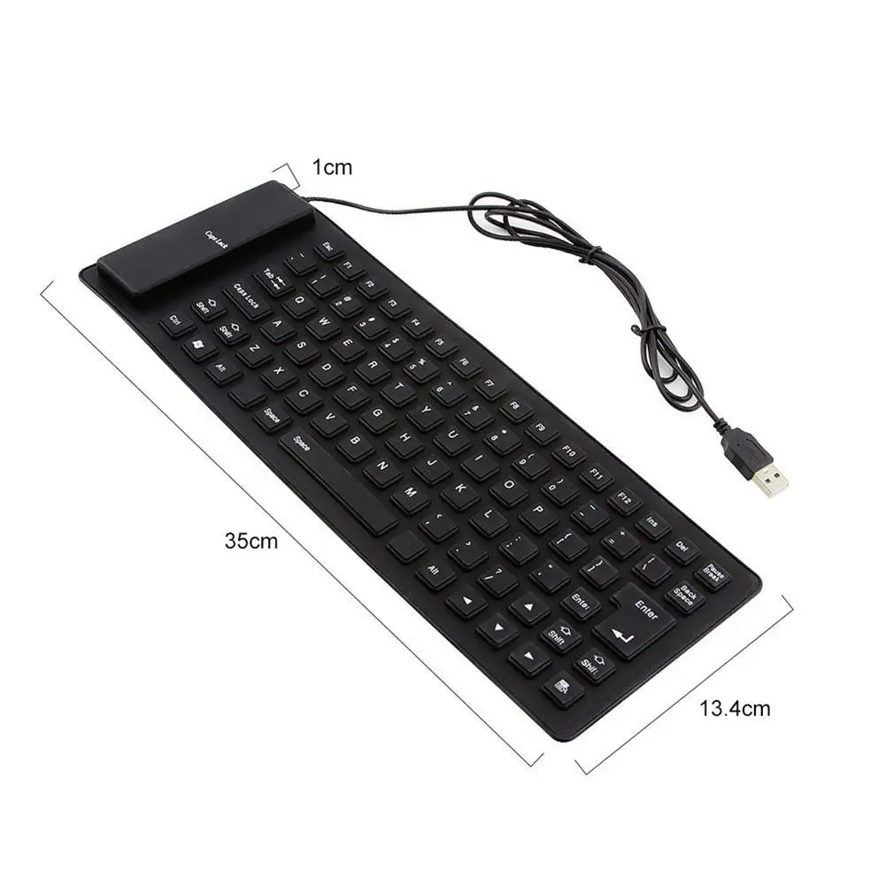 

85 Keys Portable Foldable Wired USB Mute Silicone Keyboard for Laptop/Computer