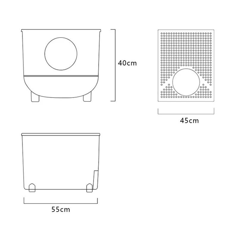 

Cat Bedpan Cat Litter Box Fully Enclosed Deodorant Pet Toilet High Capacity Cat Litter Tray Within 15KG Anti-splash Cat Bedpans