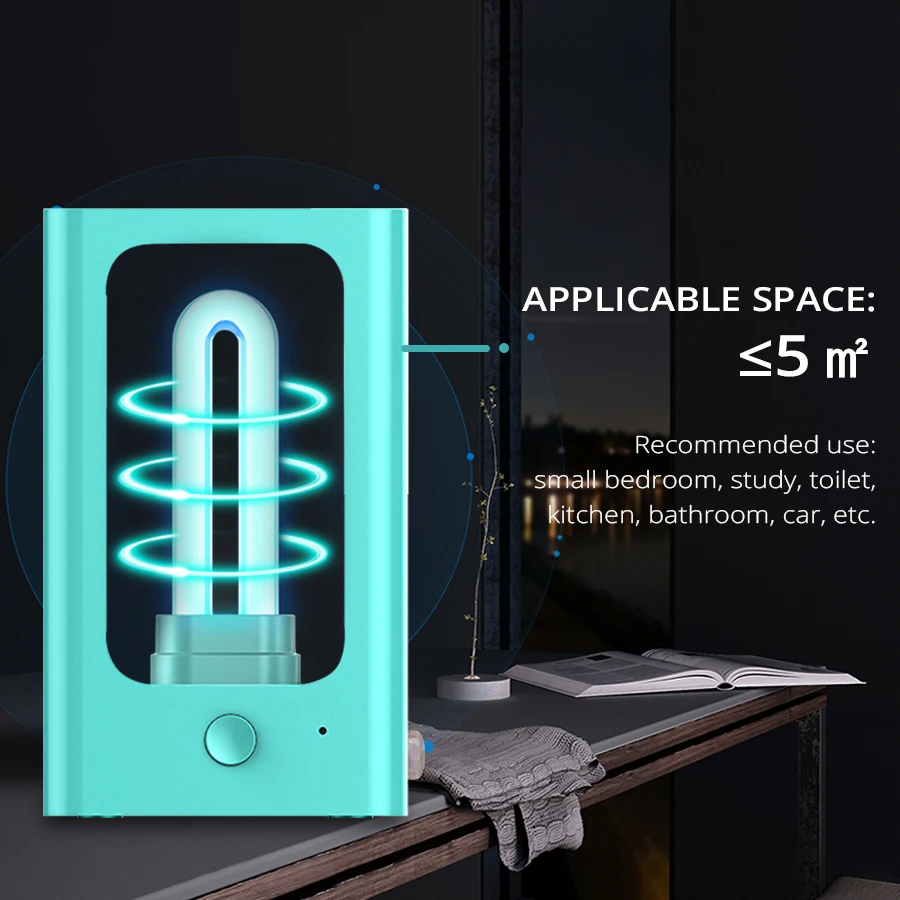 

USB Rechargeable UV Disinfection Light Sterilizer PIR Motion Sensor Ultraviolet Germicidal Lamp Portable UVC Bactericidal Lamp