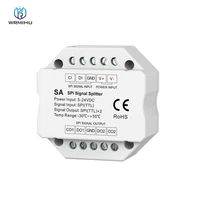 sa dc5 24v spi signal splitter dual way led amplifier dmx512 controller for spi digital rgb or rgbw led strip