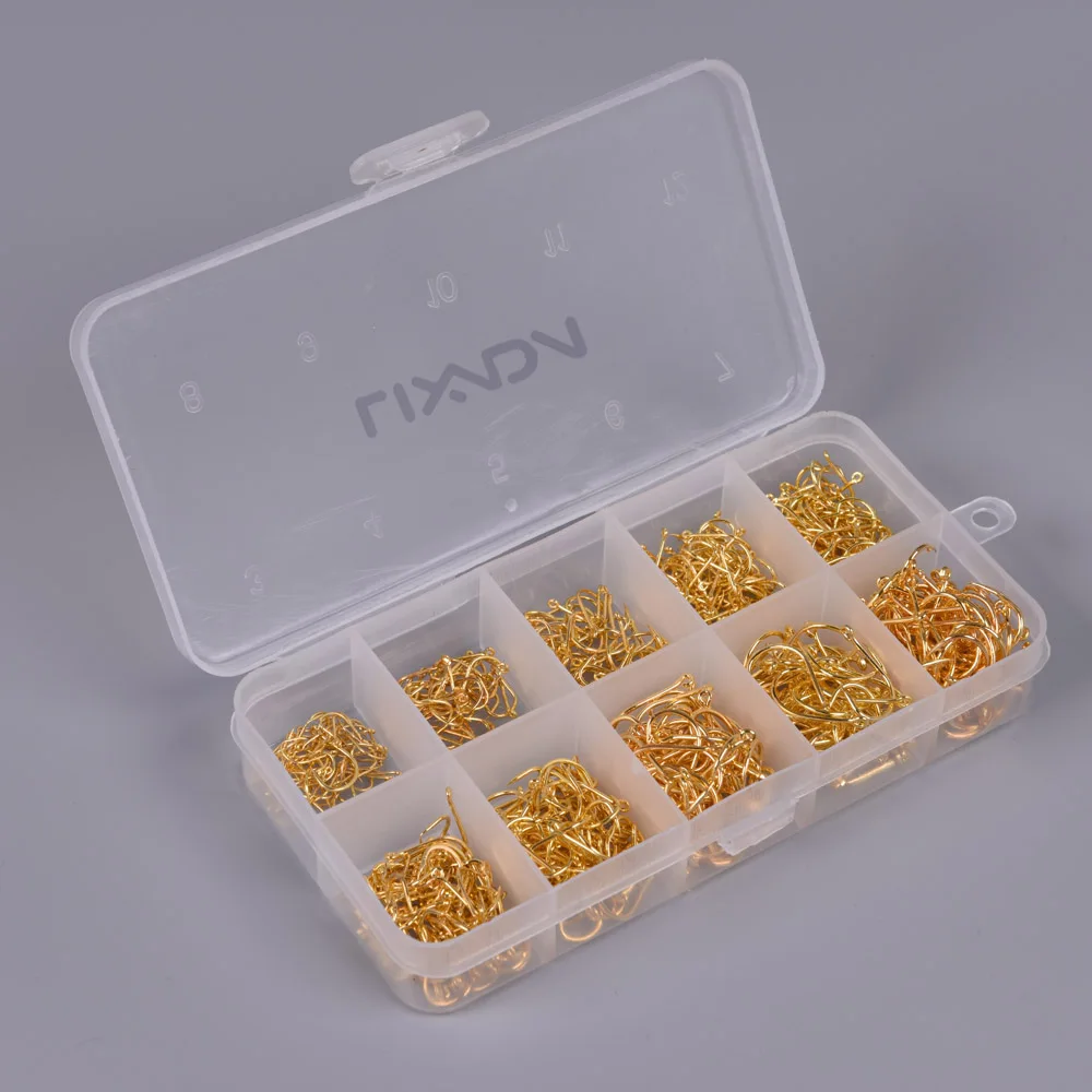 600 шт. рыболовные крючки с отверстием снасти коробка из углеродистой стали