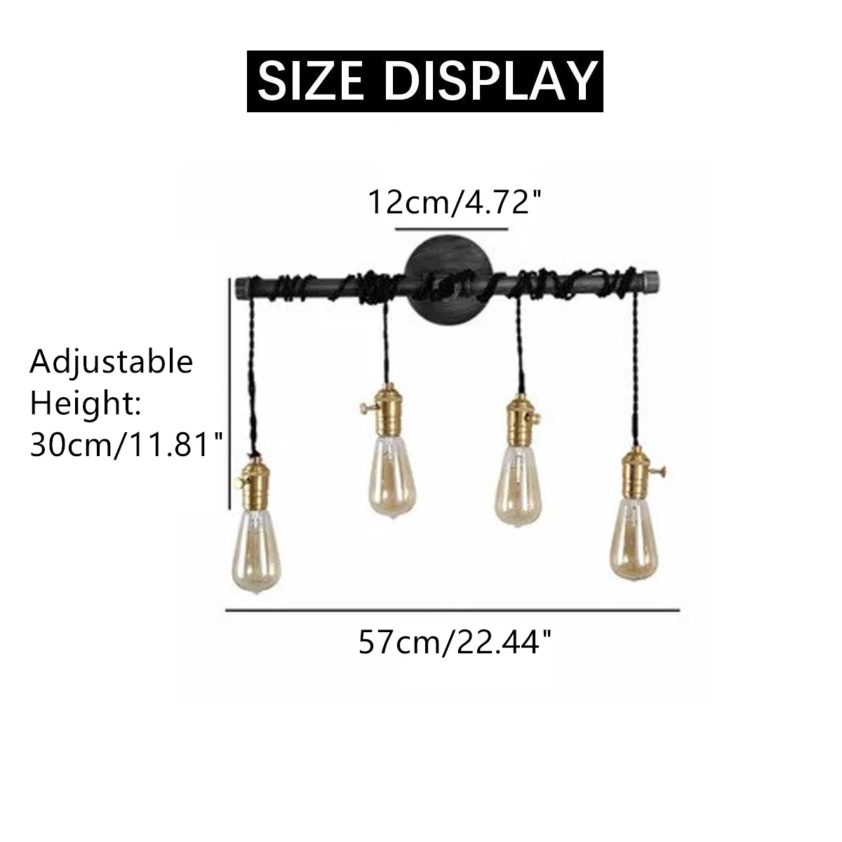 

85-265V E27 Industrial Wall Lamp Vintage Retro Home Bedroom Bar Sconce Lamp Fixture Wall Mounted Indoor Lighting Decoration