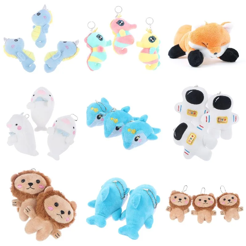

1 шт. новый милый мини космонавт Лев Дельфин гиппокамп киты подвеска плюшевая кукла морские животные мягкие игрушки брелок