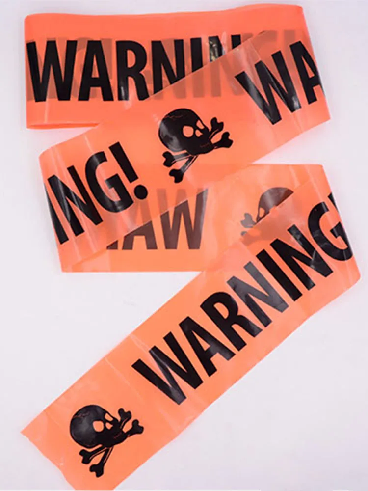 Хэллоуин Предупреждение ленты знаки реквизит Витрина вечерние опасности линия