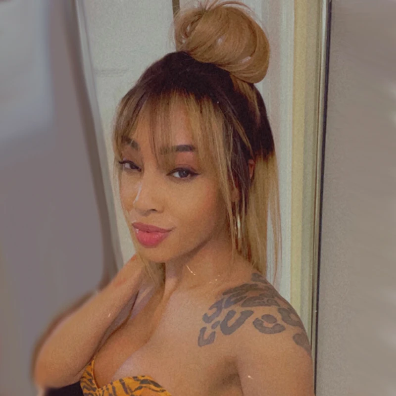 Парик Омбре Боб с детскими волосами медово коричневые прямые парики из