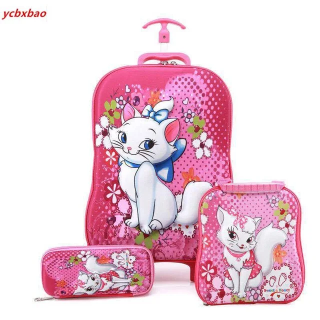 Trolley Luggage Детский рюкзак на колесиках, школьный рюкзак с колесиками, чемодан для мальчиков и девочек, школьная сумка с колесиком, Подарочная сумка, водонепроницаемая - Цвет: Trolley Luggage