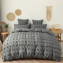 Cut Flowers Balls Duvet Cover Set 240x220 Double King Nordic Bedcovers Simple White Grey Pillowcase Bedding Set (No Bed Sheet) (3)