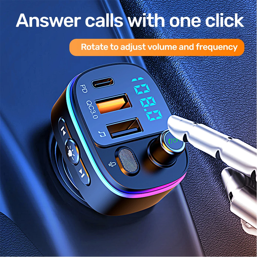 usb car charger bluetooth 5 0 fm transmitter handsfree quick charge type c pd qc3 0 usb charger adapter for iphone 12 11 samsung free global shipping