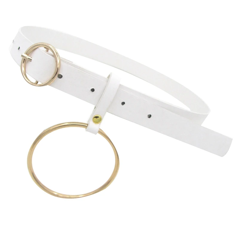 

1 Set of 4 Pcs Fashion Round Buckle Ladies Belt Hanging Circle Ring Wild Belt