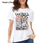 Футболка Corgi Женская кавайная летняя футболка с собакой Повседневная Милая Футболка Harajuku с круглым вырезом Готическая винтажная мультяшная женская футболка Ulzzang