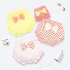 Новые детские трусики шорты в горошек для девочек от 1 до 3 лет красивые штаны для девочек милое нижнее белье с бантом для маленьких детей среднего возраста