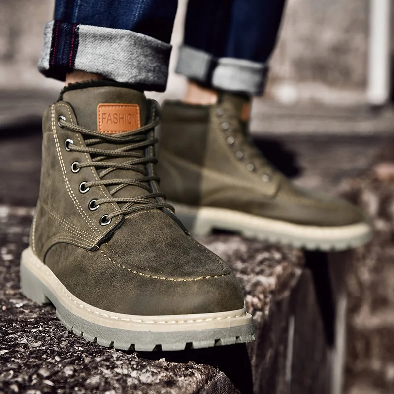 Новинка зимние Бархатные ботинки Мужская обувь размеры 39-44 | Обувь