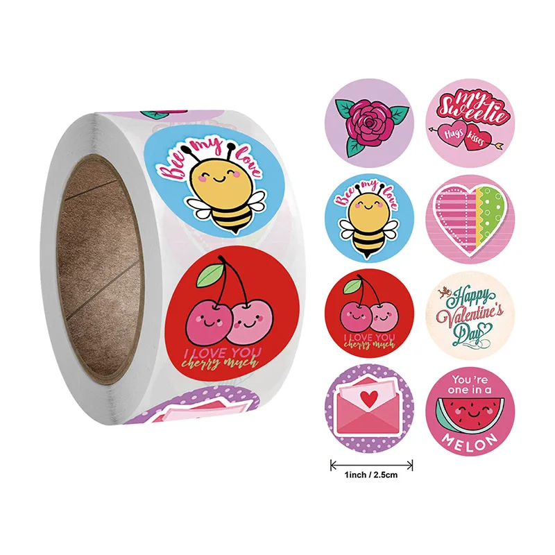 

500pcs/Roll 8 Kinds Cartoon Fruit Series Learning Reward Stationery Decoration Sticker Fashion Office School Seal Stickers