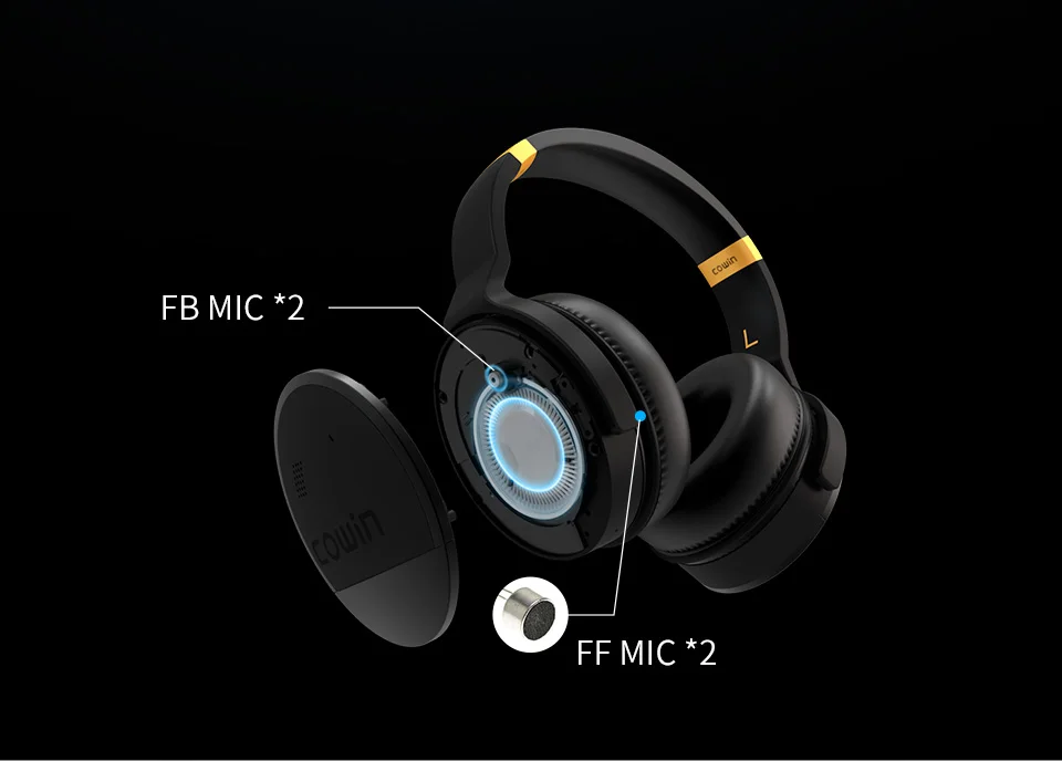 Bluetooth наушники Беспроводная гарнитура с активным шумоподавлением с микрофоном Высококачественные наушники стерео глубокий бас наушники