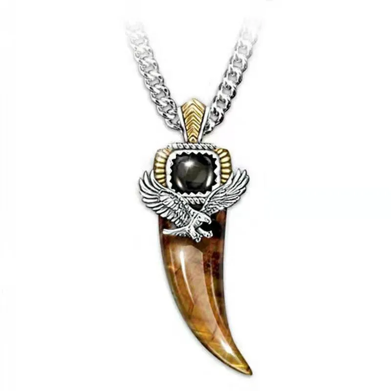 

Goth Eagle Necklace Jewelry Gifts 2021 Vintage Wolf's Teeth Necklaces for Women Men Engagement Wedding Accessories Wholesale