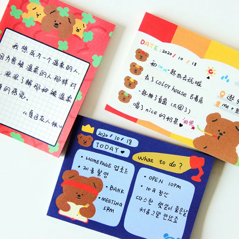 Мохамм 1 шт. милый медведь блокнот для записей студенческий справочник товары
