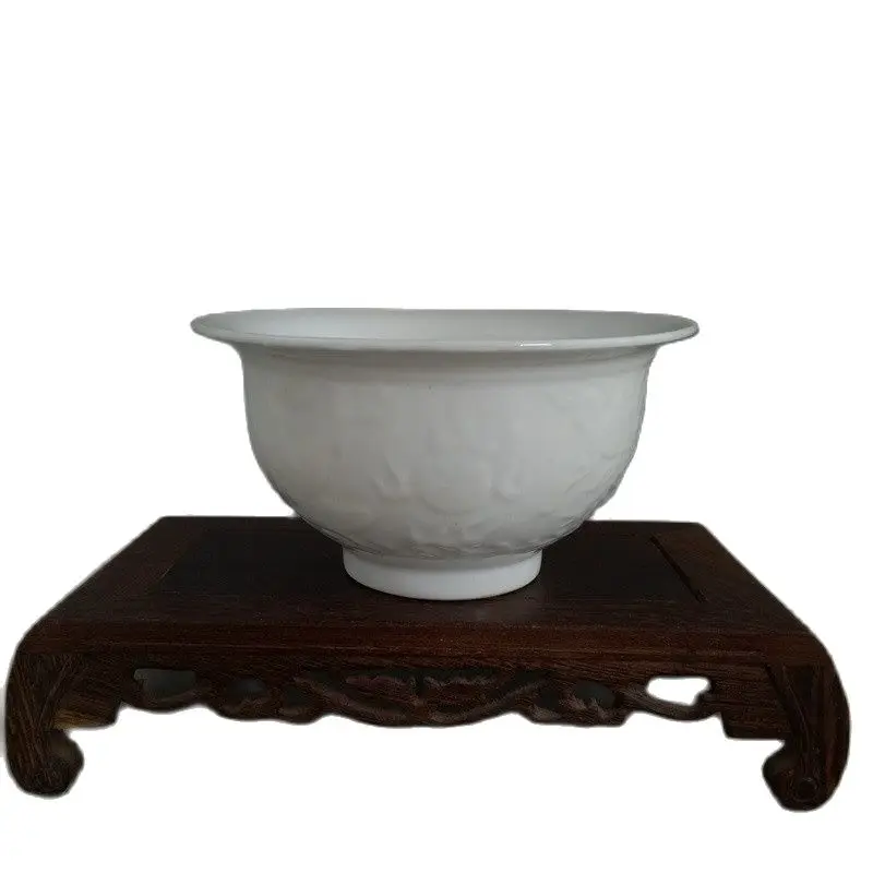 Китайская старинная фарфоровая белая глазурная Скрытая сине-белая чаша-ведро с