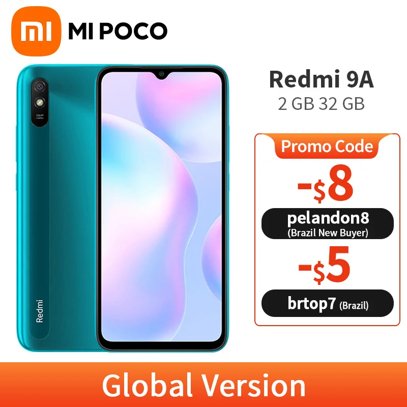 Глобальная версия Xiaomi Redmi 9A 9 32 Гб встроенной памяти 2 оперативной Процессор MTK Helio