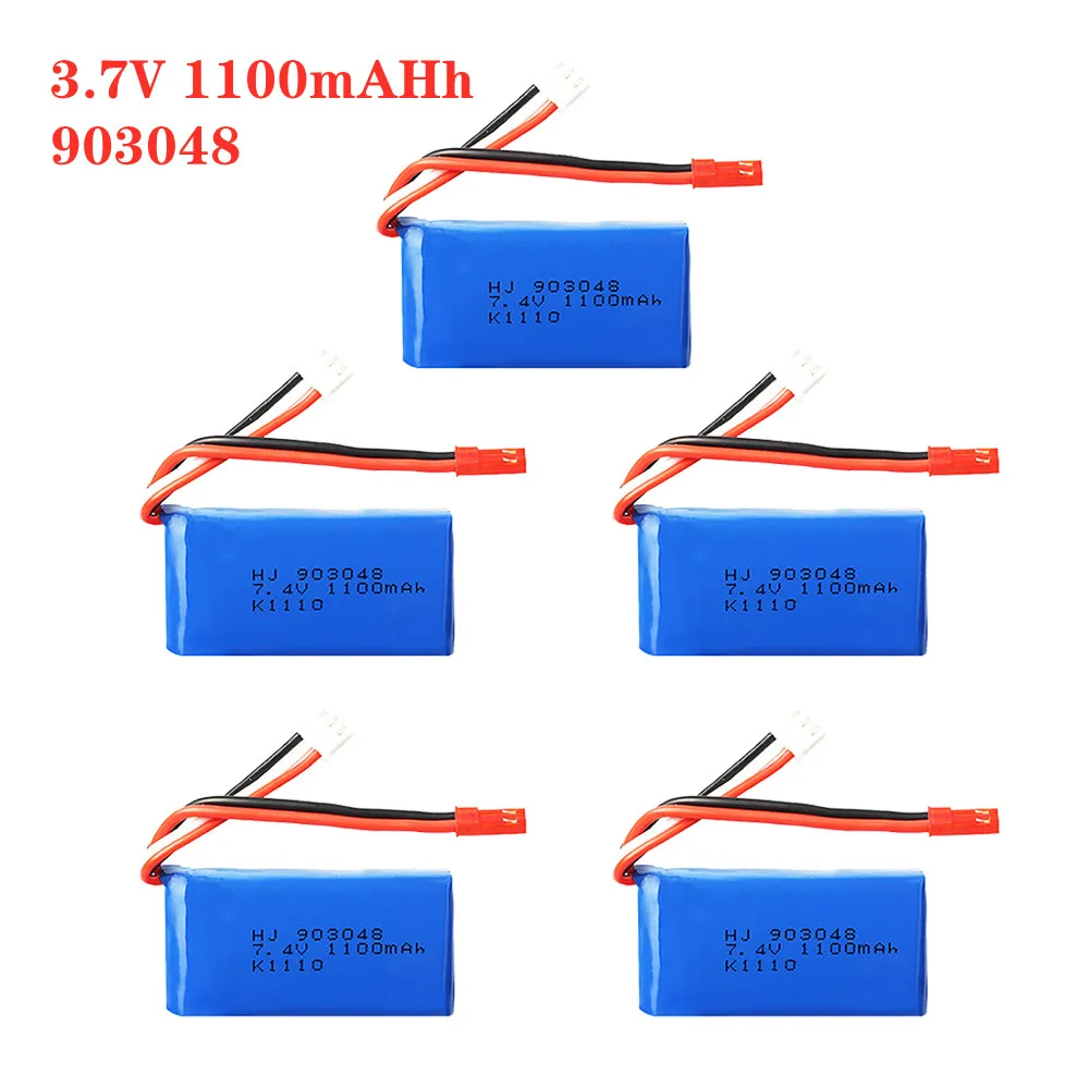 

1-5pcs 7.4V 1100mah 903048 LiPo Battery And Charger For Wltoys V353 A949 A959 A969 A979 K929 Remote Control Car Aircraft Battery