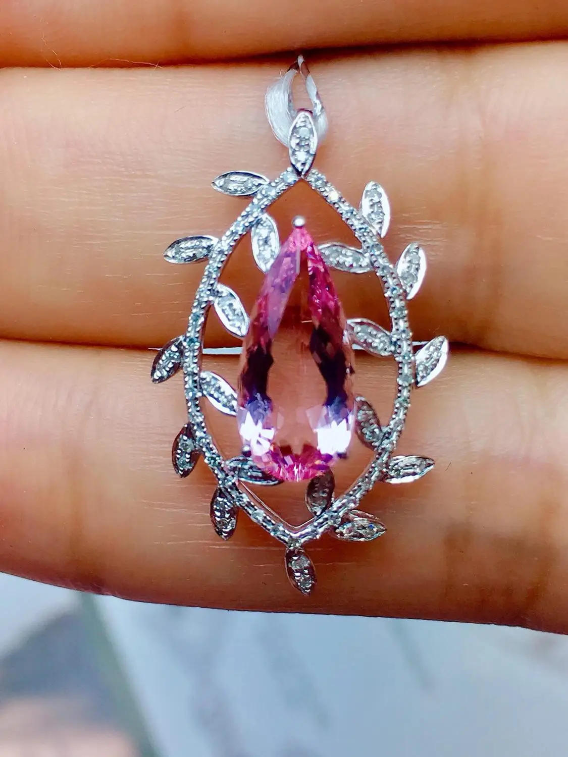 Настоящие хорошие драгоценности чистый 18 K Белый Золотой ювелирный AU750 100%