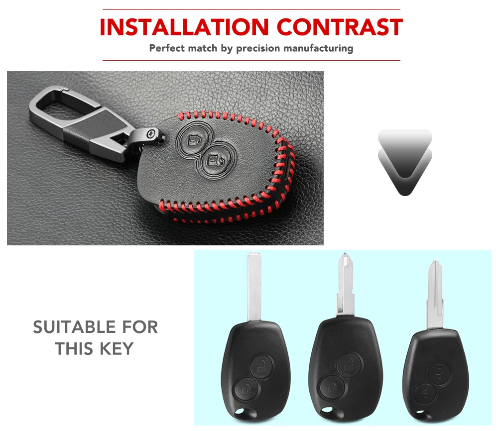 Новый дизайн кожаный чехол для ключей с 2 кнопками Renault Kangoo DACIA Scenic Megane Sandero Captur Twingo