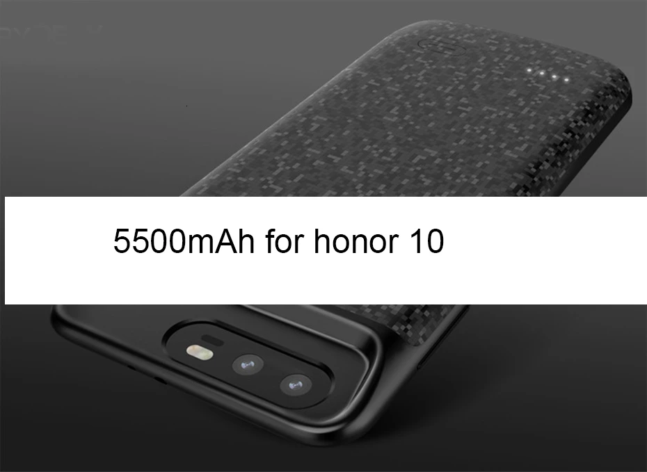 Black for honor 10 Чехол с аккумулятором Voegk 5000 мАч для huawei Honor 9x 8x, мягкий тонкий чехол с зарядным устройством для huawei Honor 10 9 8, ударопрочный чехол на заднюю панель - Цвет: Black for honor 10
