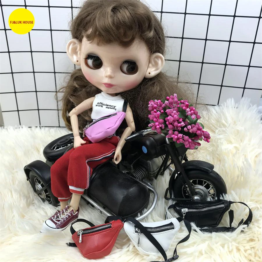 1 шт. модная ручная сумка Blyth Dolls черная/белая/Розовая классная сумка для blyth, barbies, OB24, OB11, 1/6, 1/12 BJD аксессуары для кукол