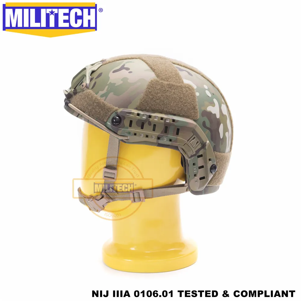 MILITECH баллистический шлем БЫСТРЫЙ MC Делюкс червячный циферблат NIJ уровень IIIA 3A высокий срез ISO сертифицированный Twaron Пуленепробиваемый Шлем DEVGRU