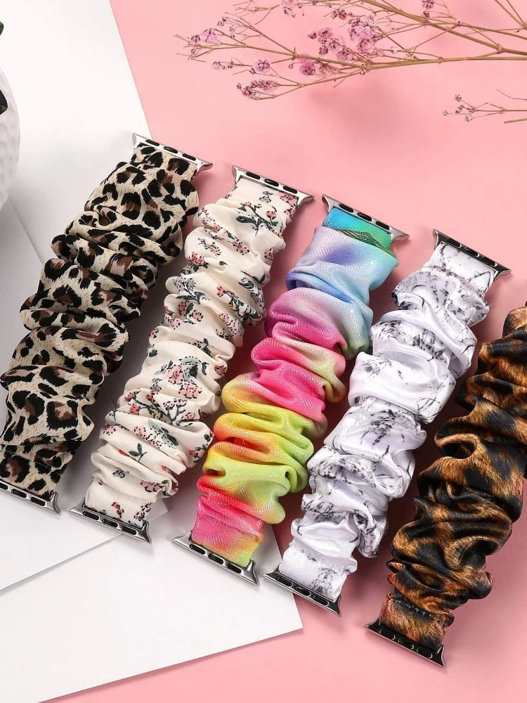 

Scrunchie Strap For Apple watch band 40mm 44mm 42mm 38mm 42 mm Elastic Nylon bracelet Solo Loop band iWatch 5 4 3 se 6