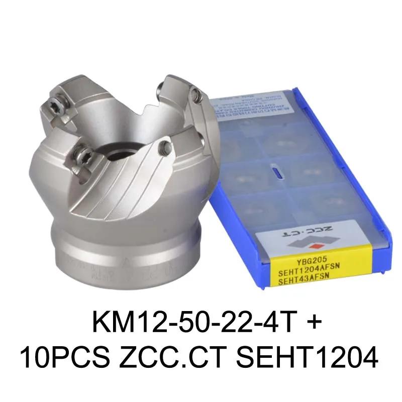 KM12-50-22-4T-SEHT Плиты фреза KM12 50 мм 63 мм 80 мм 100 мм фрезерные инструменты с ЧПУ для вставок SEKT1204 и SEHT1204 - Длина режущей кромки: KM12-50-22-4T-SEHT